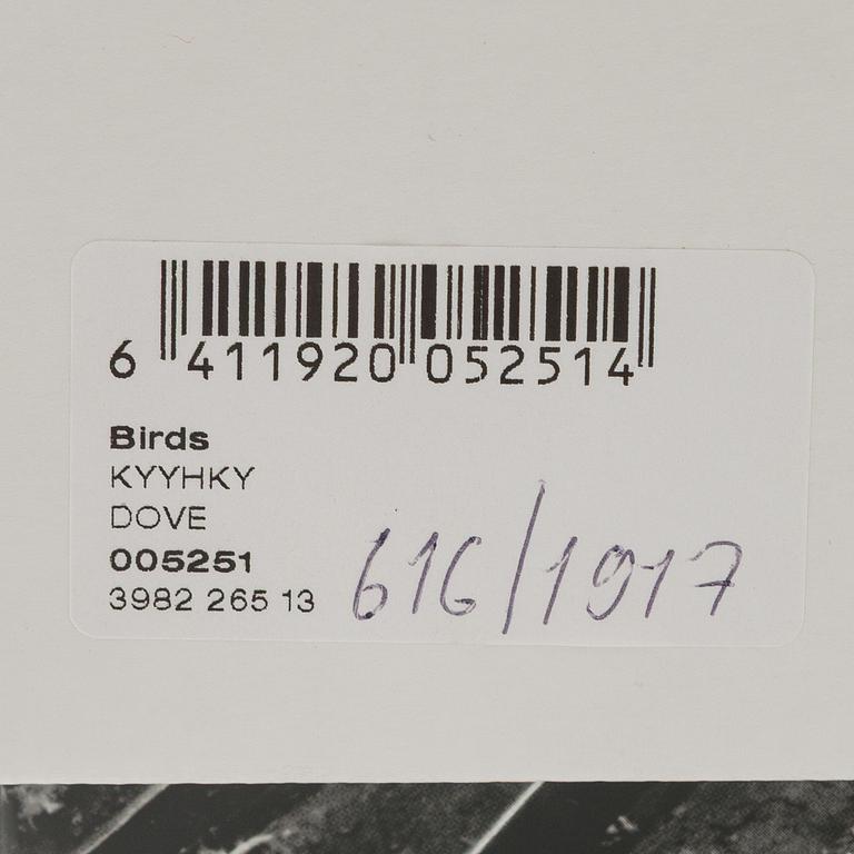 Oiva Toikka, An anniversary bird 2007, 'Dove', signed O. Toikka Nuutajärvi 616/1917.