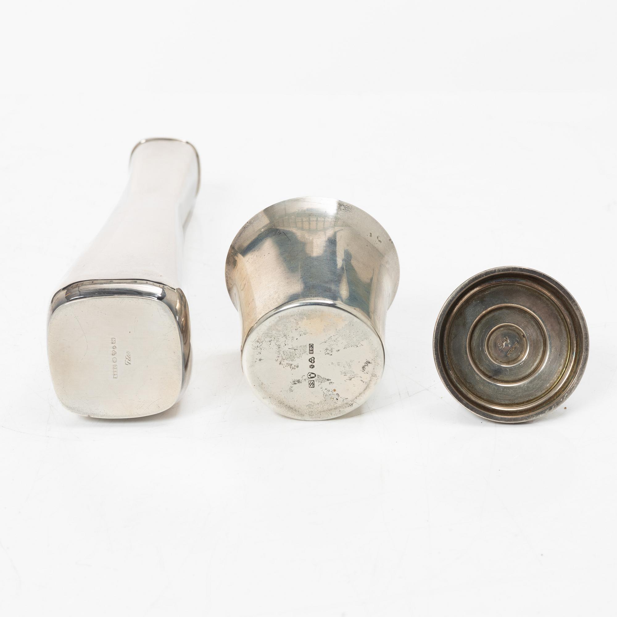 13 pieces of silover for the table, different makers including C.G.Hallberg and GAB, Sweden.