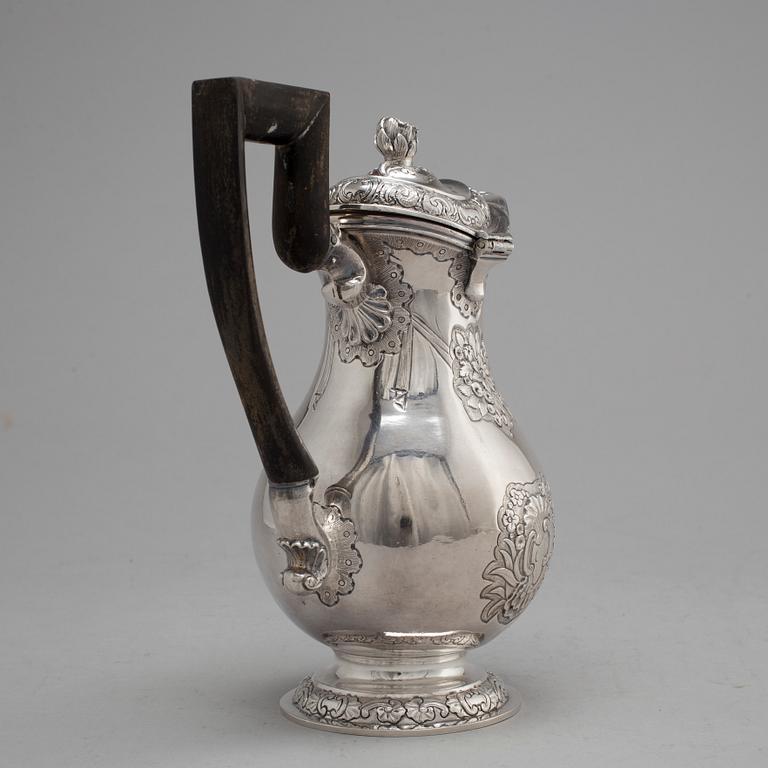 A Russian 18th century silver jug, mark of Ivan Frolov, St Petersburg 1757.