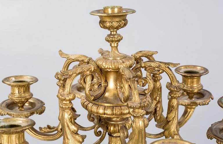 A pair of bronze candelabras from France, second half of the 19th cenutry.