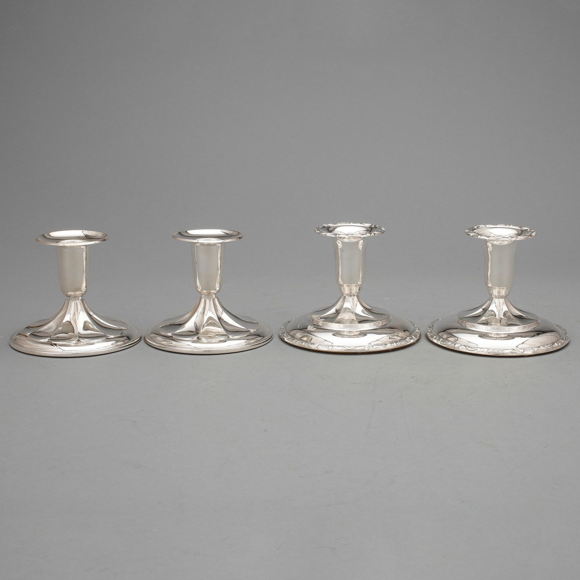 LJUSSTAKAR, 2+2 st, silver, Ceason, Göteborg, resp Norge, 1900-talets andra hälft.