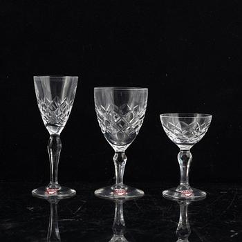Gunnar Cyrén, glass service, 84 pieces, "Karolina", Olle Alberius, 12 pcs "Napoleon", Gunnar Cyrén, 24 pcs "Sofiero" Orrefors.