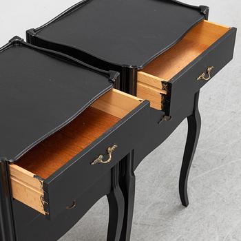 A pair of painted bedside tables, Rydén Möbler Ab, Nybro, late 20th Century.