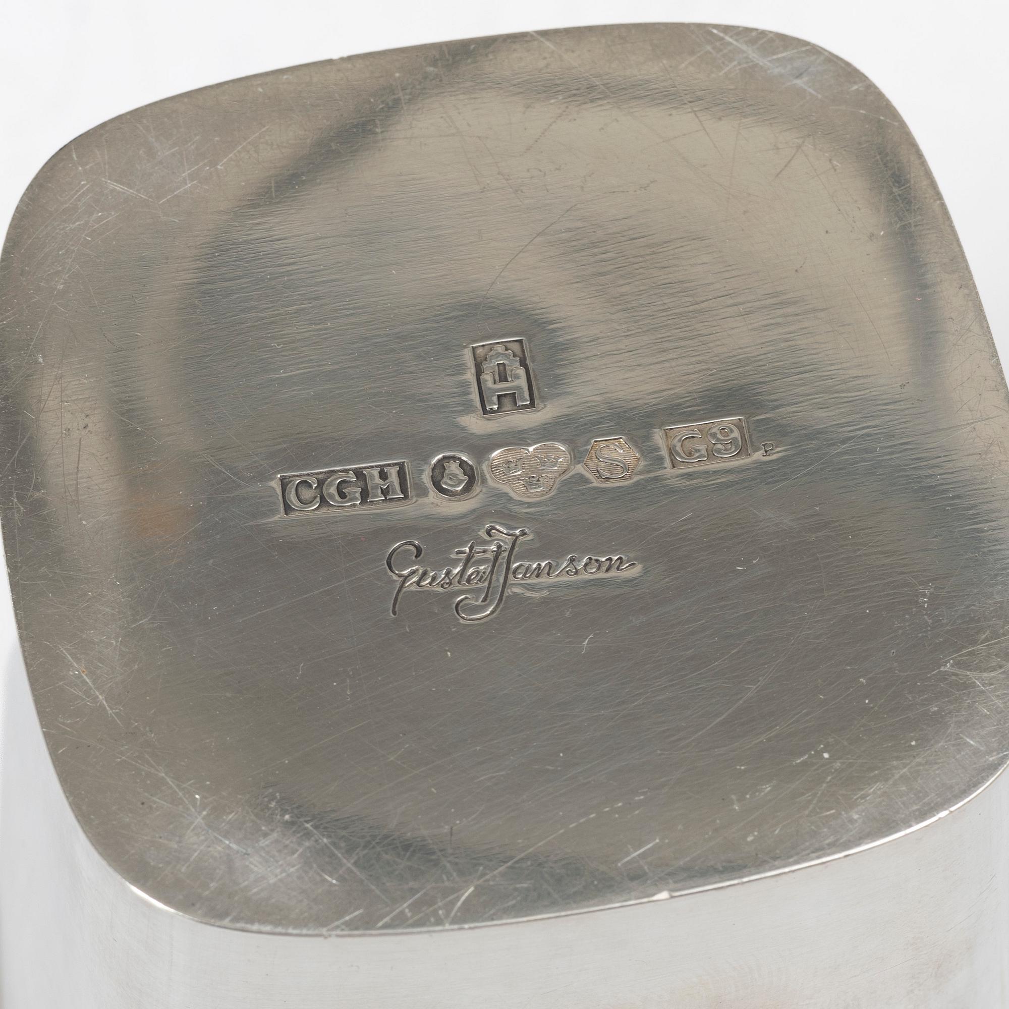 Gustav Janson, vase, silver, C.G. Hallberg, Stockholm 1957.