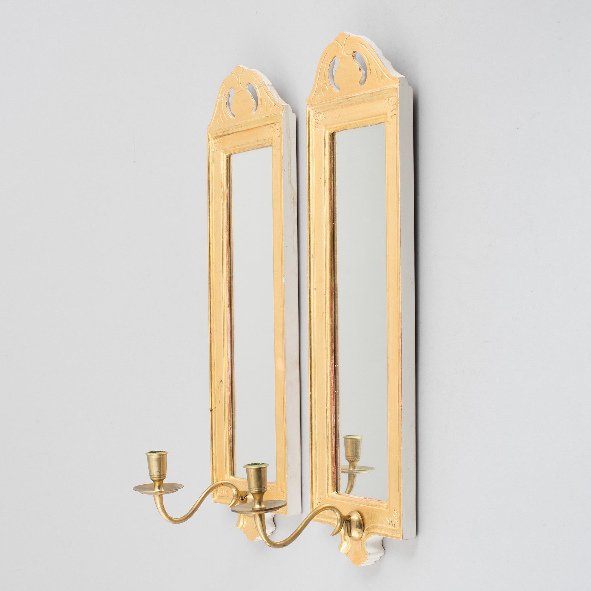 Spegellampetter, ett par, "Regnaholm", IKEA:s 1700-talsserie, 1990-tal.