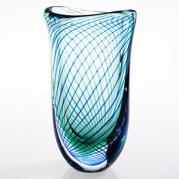 KARI ALAKOSKI, A glass vase signed Kari Alakoski Iittala 2000.
