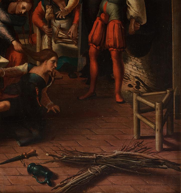 Braunschweiger Monogrammist Hans krets, Bordellscen (”Bordellszene mit Prügelei zwischen zwei Dirnen mit Blasebalg”).