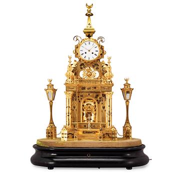 1680. A Central Europe 19th century orientalizing musical table clock.