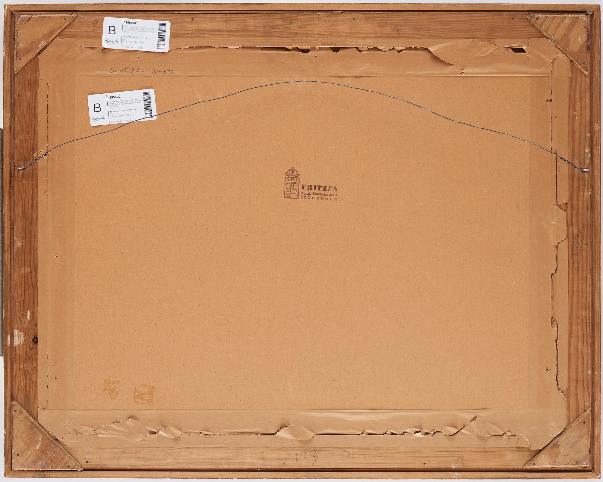 Johan Fredrik Martin, "Utsigt af Norrmalms Torg, Gustaf Adolphs Statue, Kongl Slottet, H.K. Höghets Prinsessans Palais samt Opera Huset".