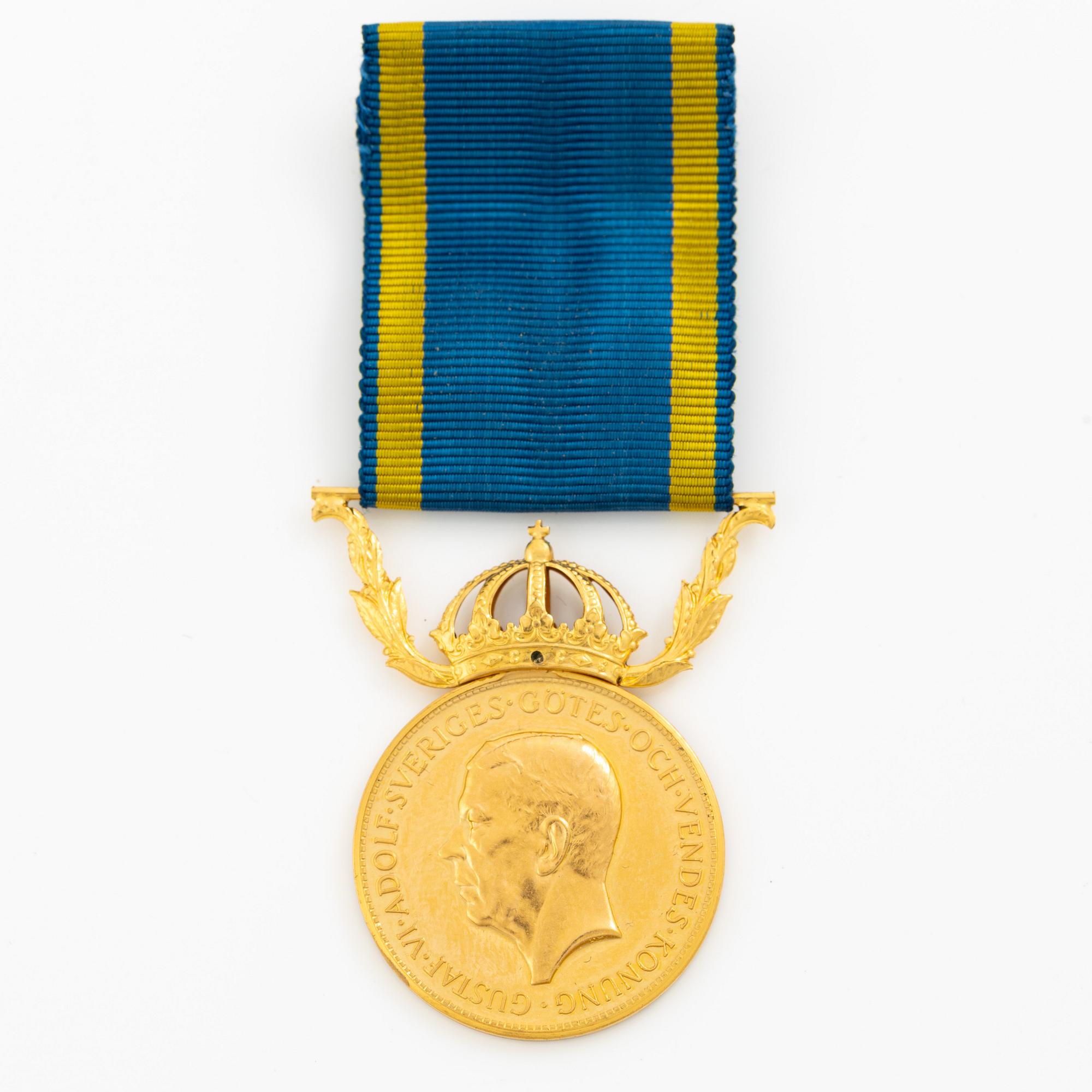 Medal, gold, Sweden, Gustav VI Adolf, 1956.