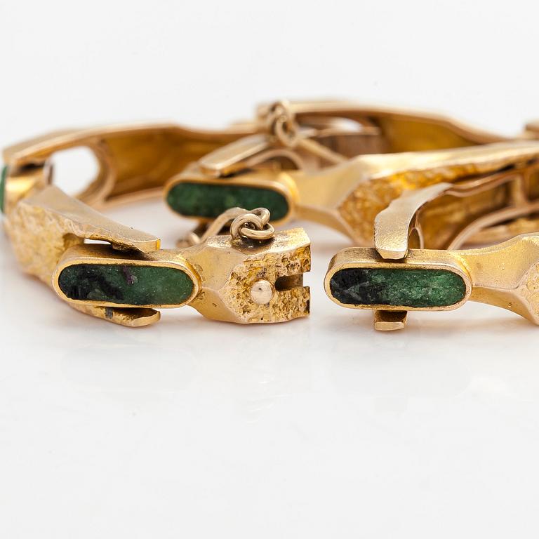 Björn Weckström, armband, "Namban", 14K guld och zoisit, Lapponia 1977.