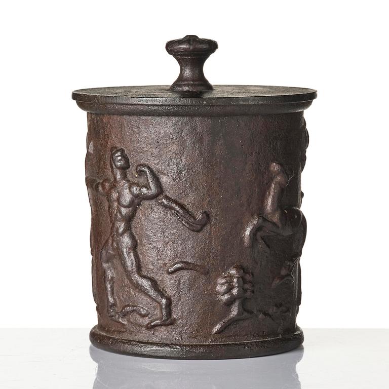 Carl Elmberg, a ”Tobaksburk N:r 1” tobacco jar with lid, Näfveqvarns bruk.