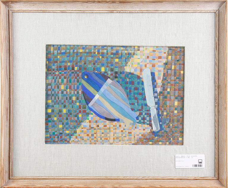 WEDEL, NILS, gouache, monogramsign o dat -50.