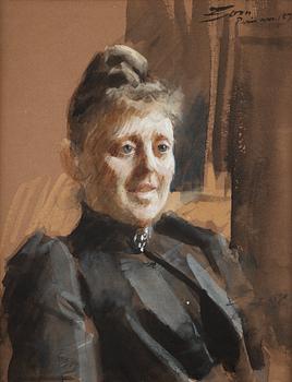 335. Anders Zorn, Porträtt av fru Milda Klingspor, f. Weber (1864-1926).