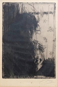 Anders Zorn, a signed etching from 1894.