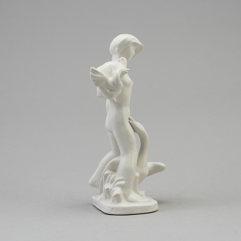 A Nils E. Hansson creamware figure figure, Gefle, Sweden 1936-52.