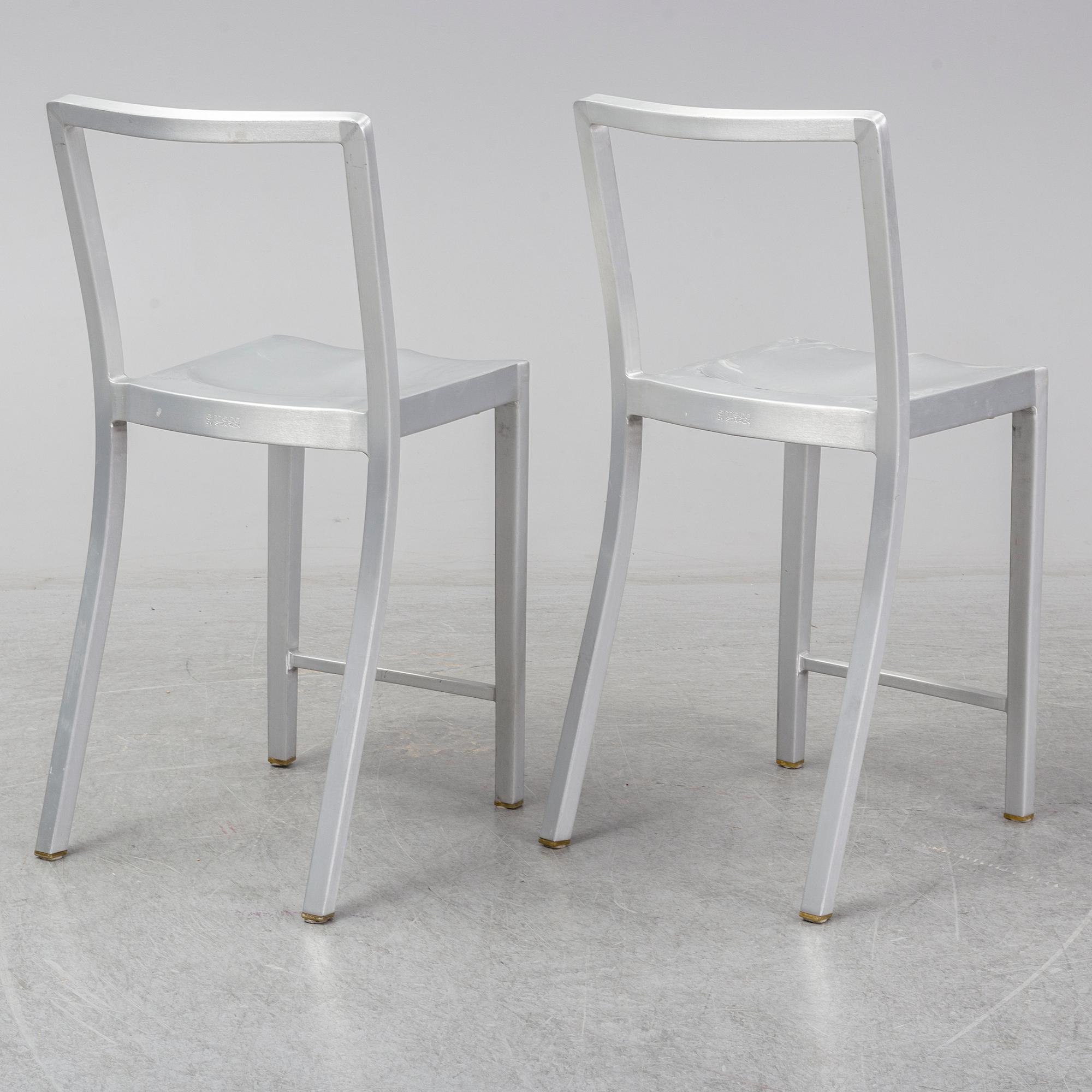 PHILIPPE STARCK, a pair of 'Icon' bar stools, Emeco.