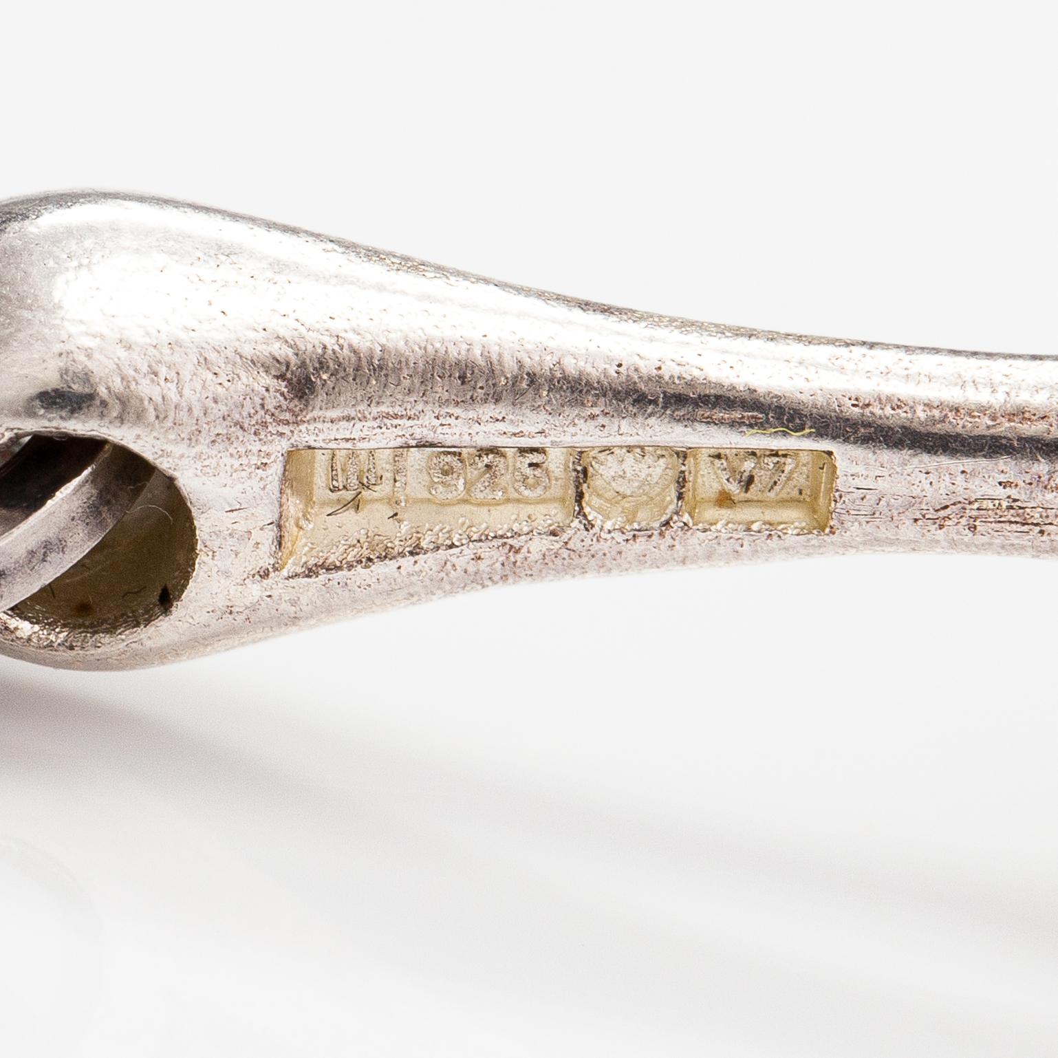 Björn Weckström, A sterling silver and acrylic necklace "Nectaris". Lapponia 1974.