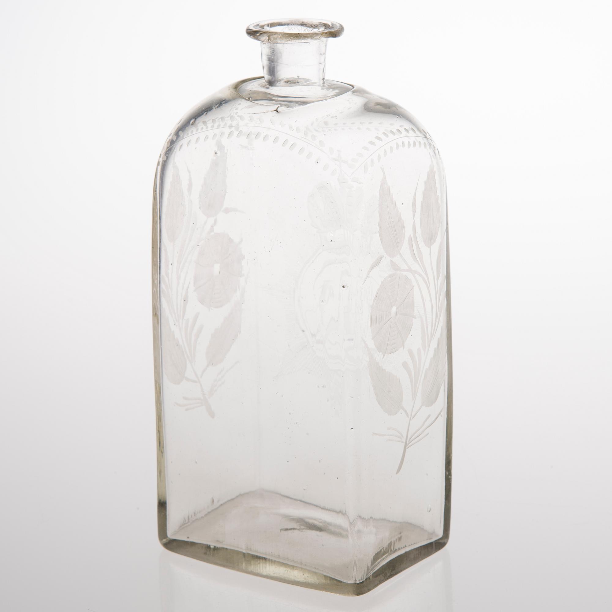 FLASKA, glas, Ryssland, tidigt 1800-tal.
