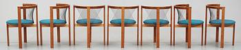 STOLAR, 7st, "String Chair", Niels Jörgen Haugesen, Danmark, 1970-tal.