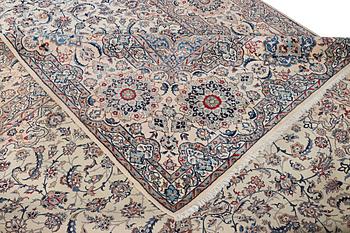 A Nain carpet, part silk, 9 laa, c. 453 x 298 cm.