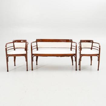 Seating group, 3 pieces, first half of the 20th century.