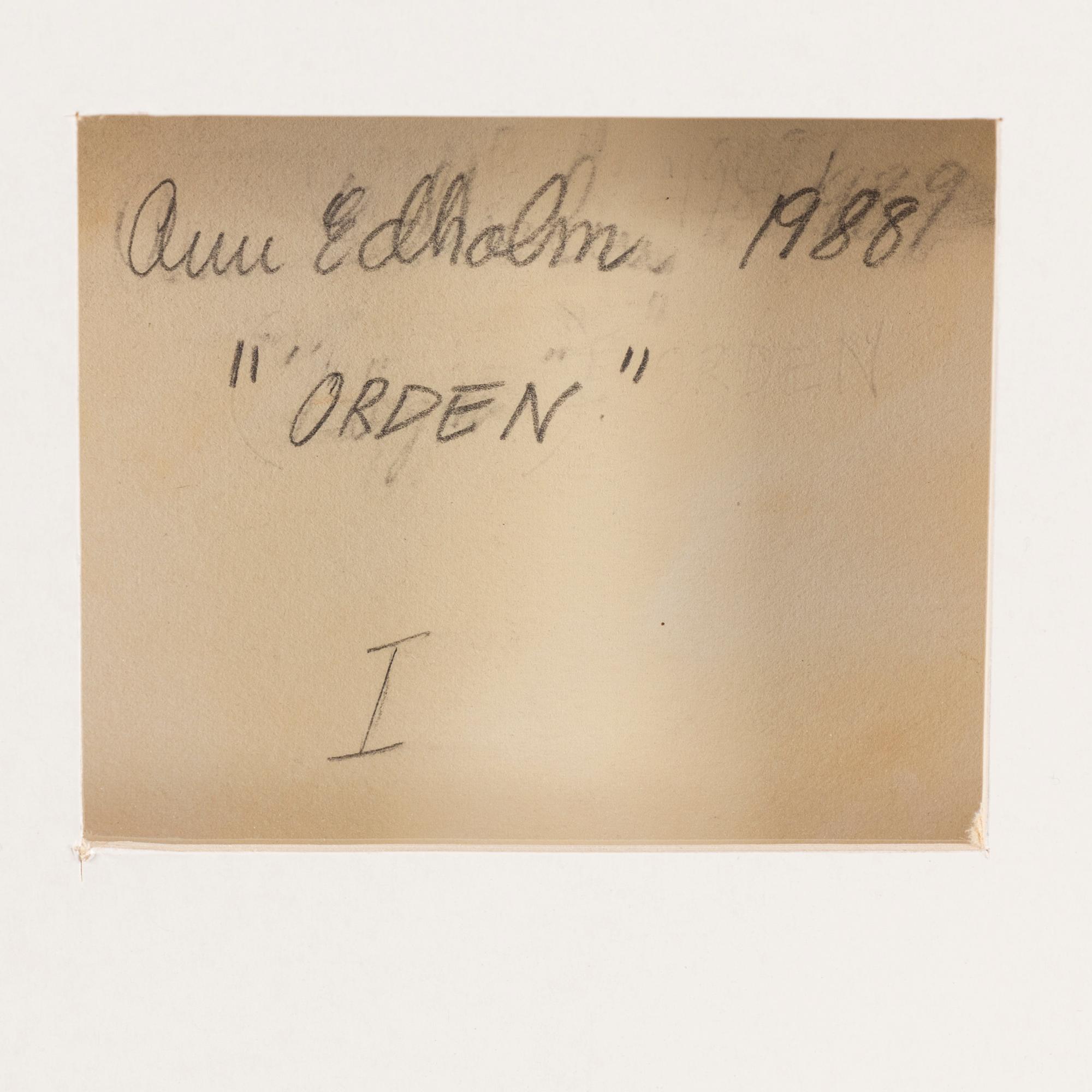 ANN EDHOLM, three mixed media, signed and dated 1988 on verso.