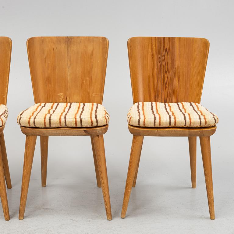 Göran Malmvall, four 'model 510' chairs, Svensk Fur, Karl Andersson & Sons, mid-20th century.