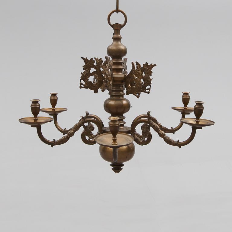 LJUSKRONA, mässing, 1900-tal. Höjd ca 70 cm.