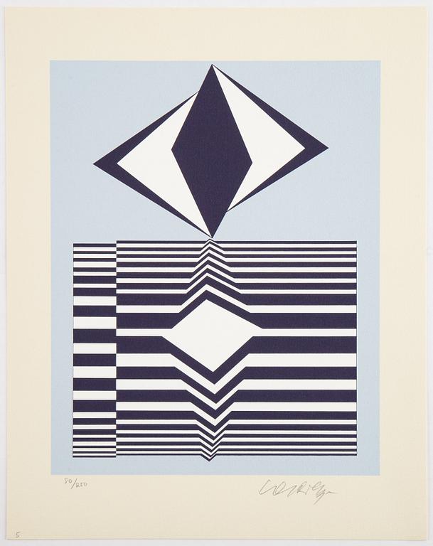 Victor Vasarely, portfolio with 7 silkscreen in colours, 1989, signed 80/200.