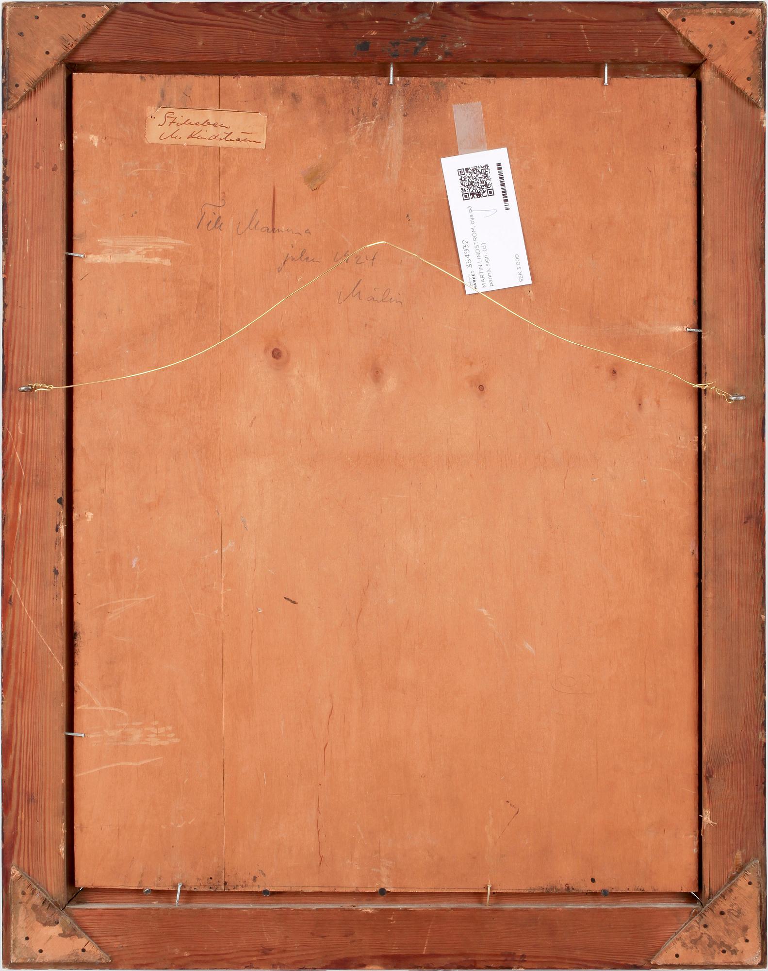 MARTIN LINDSTRÖM, olja på pannå, sign.