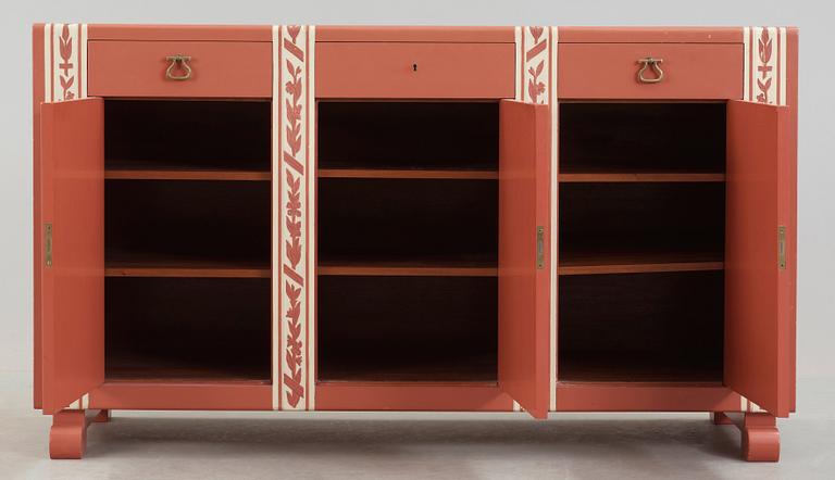A Carl Malmsten lacquered and carved sideboard, Stockholm probably 1930's.