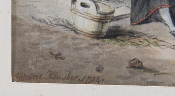 OKÄND KONSTNÄR, akvarell, sign o dat. Antoine Klauber, 1794.