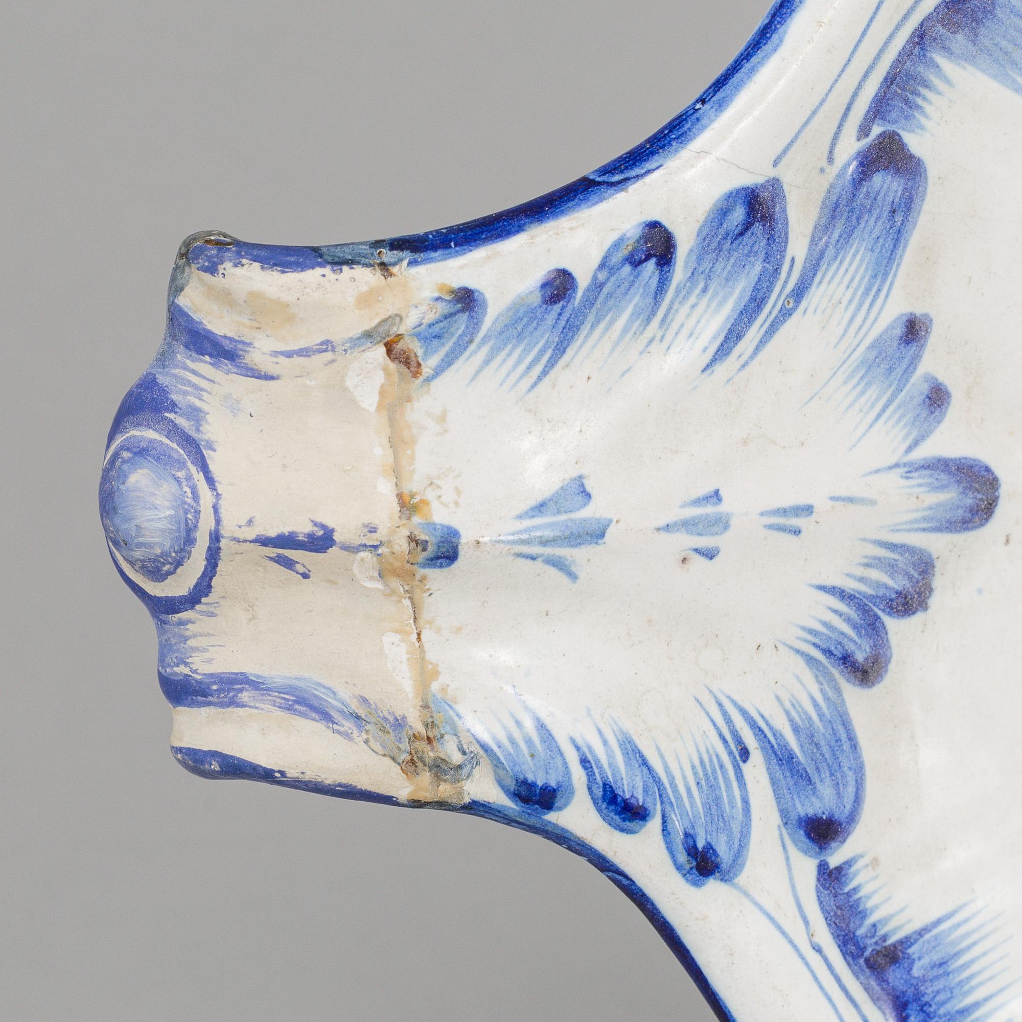 A Swedish faience tray, unmarked, 18th Century.
