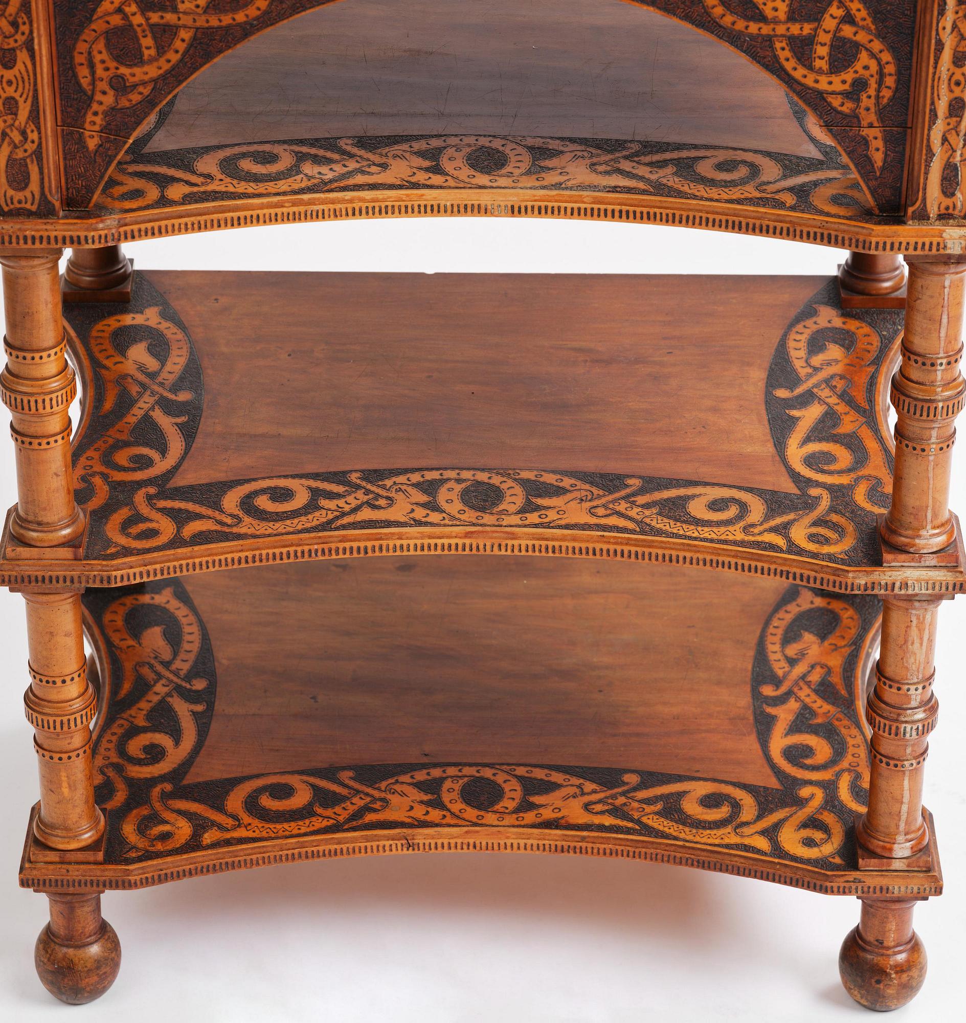 Cabinet, probably Norway, Old Norse style, late 19th century.