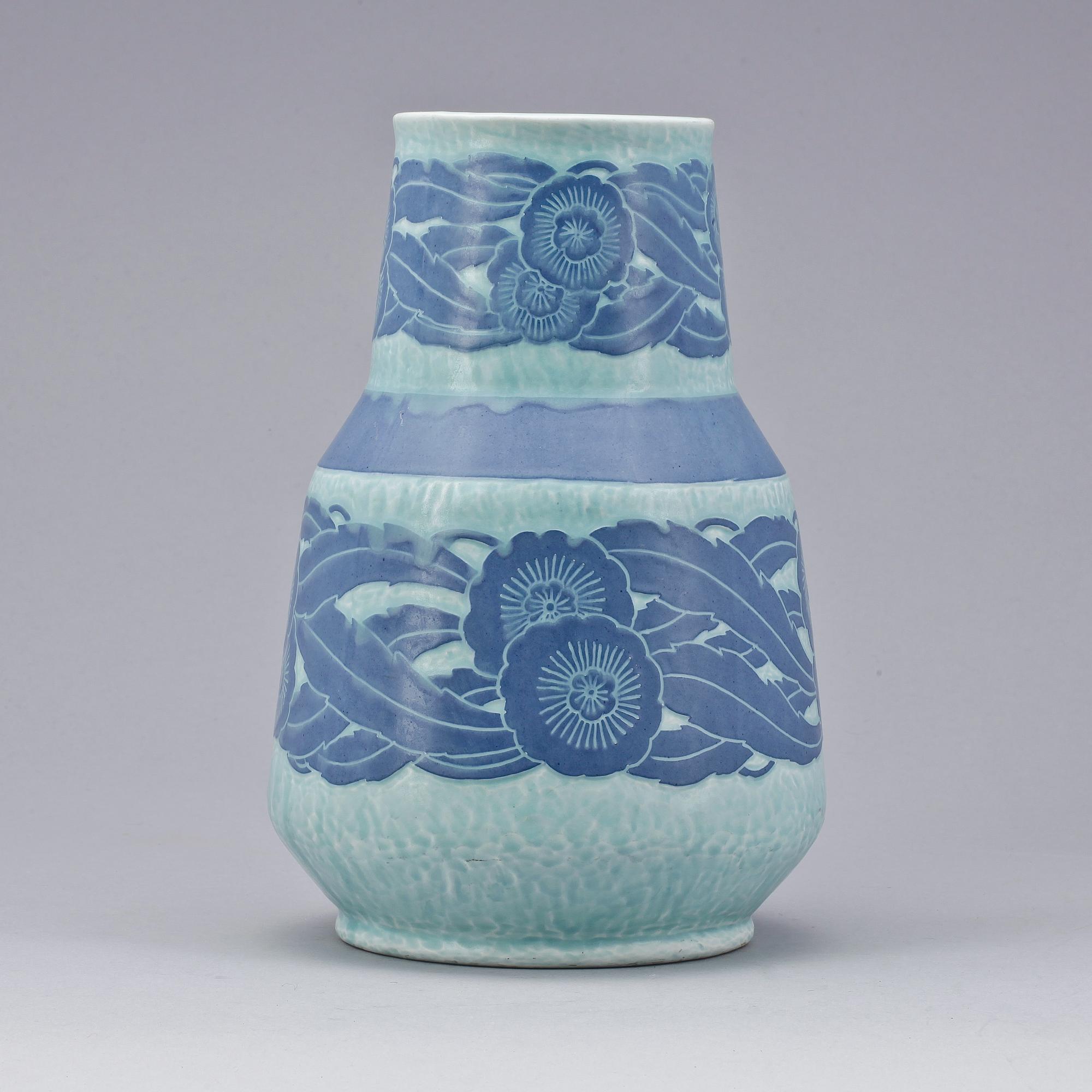 VAS, flintgods, Josef Ekberg, Gustavsberg, sign O dat 1931.