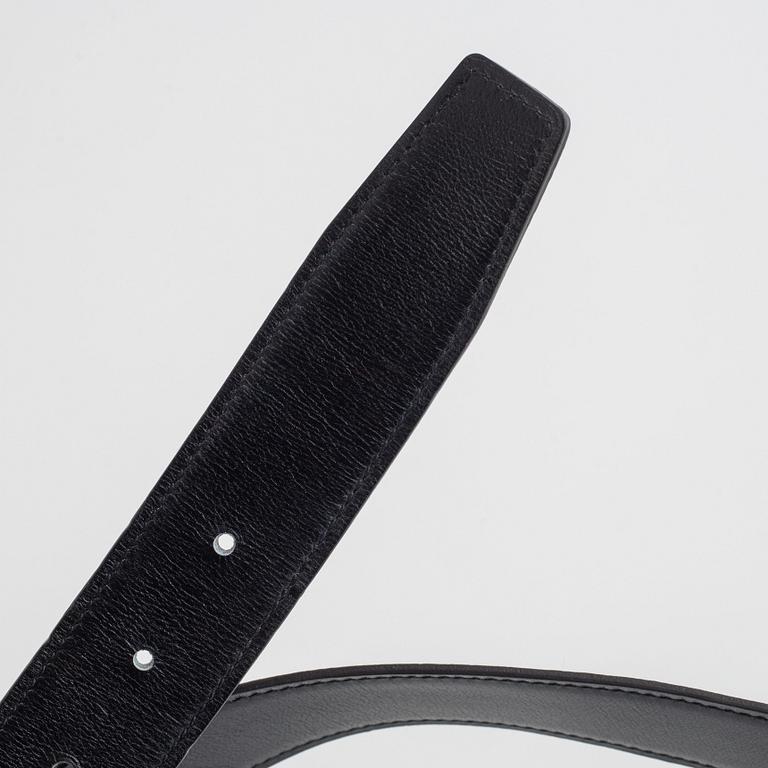 Hermès, belt, "H Guillochee belt buckle & reversible leather strap".