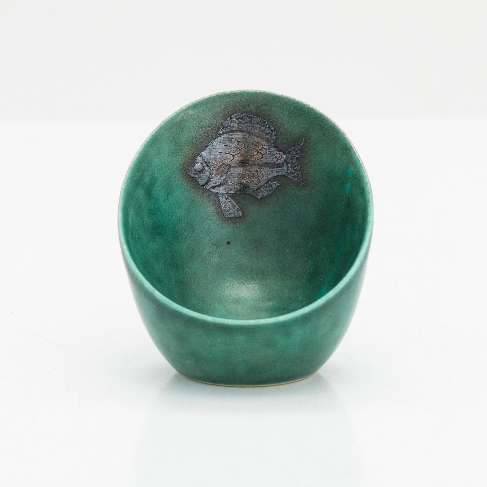 Wilhelm Kåge, vas, skålar 2st, "Argenta" Gustavsberg.