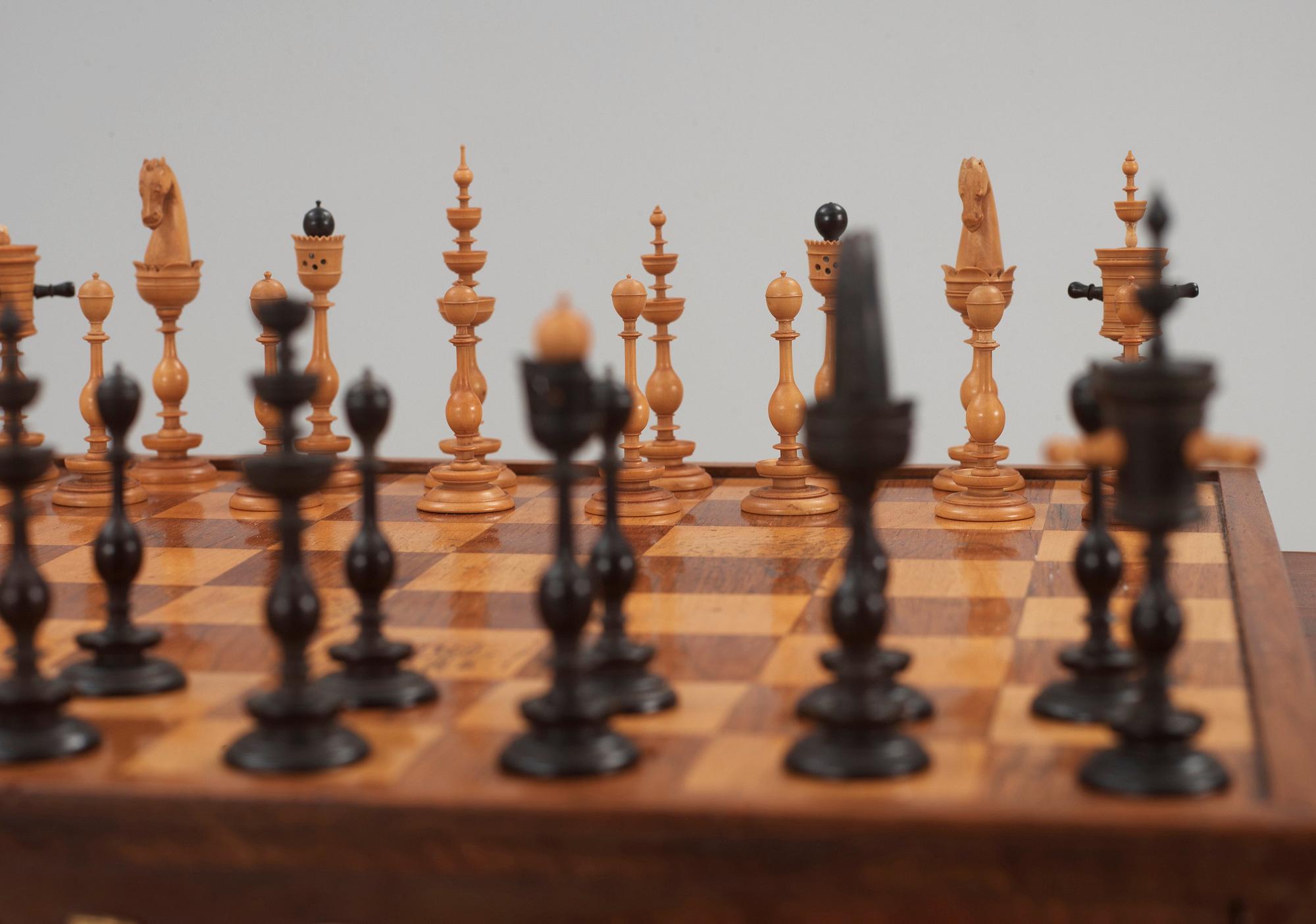 A Swedish Empire mahogny chess table by J Öman, master 1815.