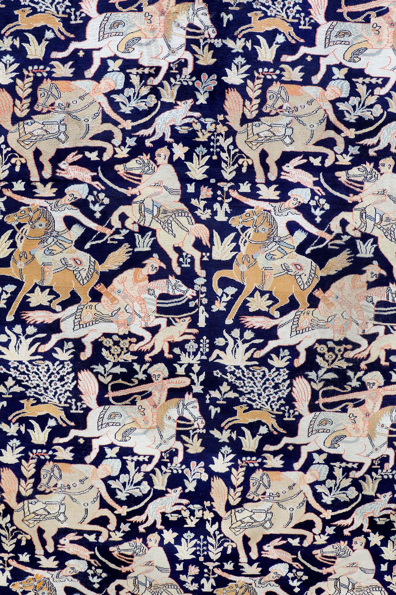 A RUG, Figural silke Kashmir, ca 263 x 179 cm.