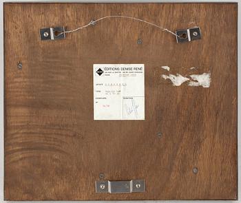 Nicolas Schöffer, NICOLAS SCHÖFFER. Relief, aluminium and wood. sign Schöffer on label on verso. Executed 1970. Numbered 34/50.