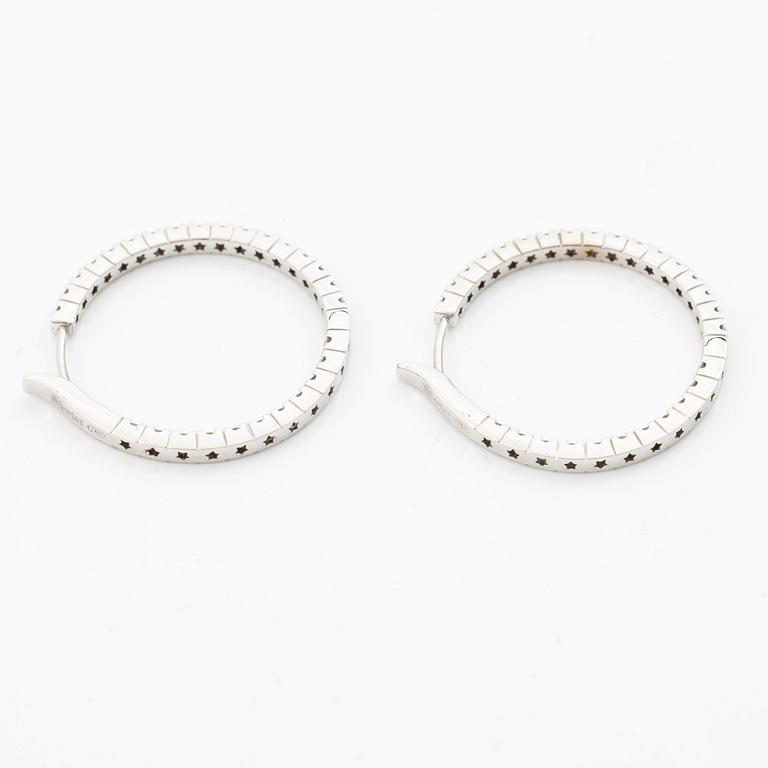 Earrings 18K white gold with brilliant-cut diamonds.