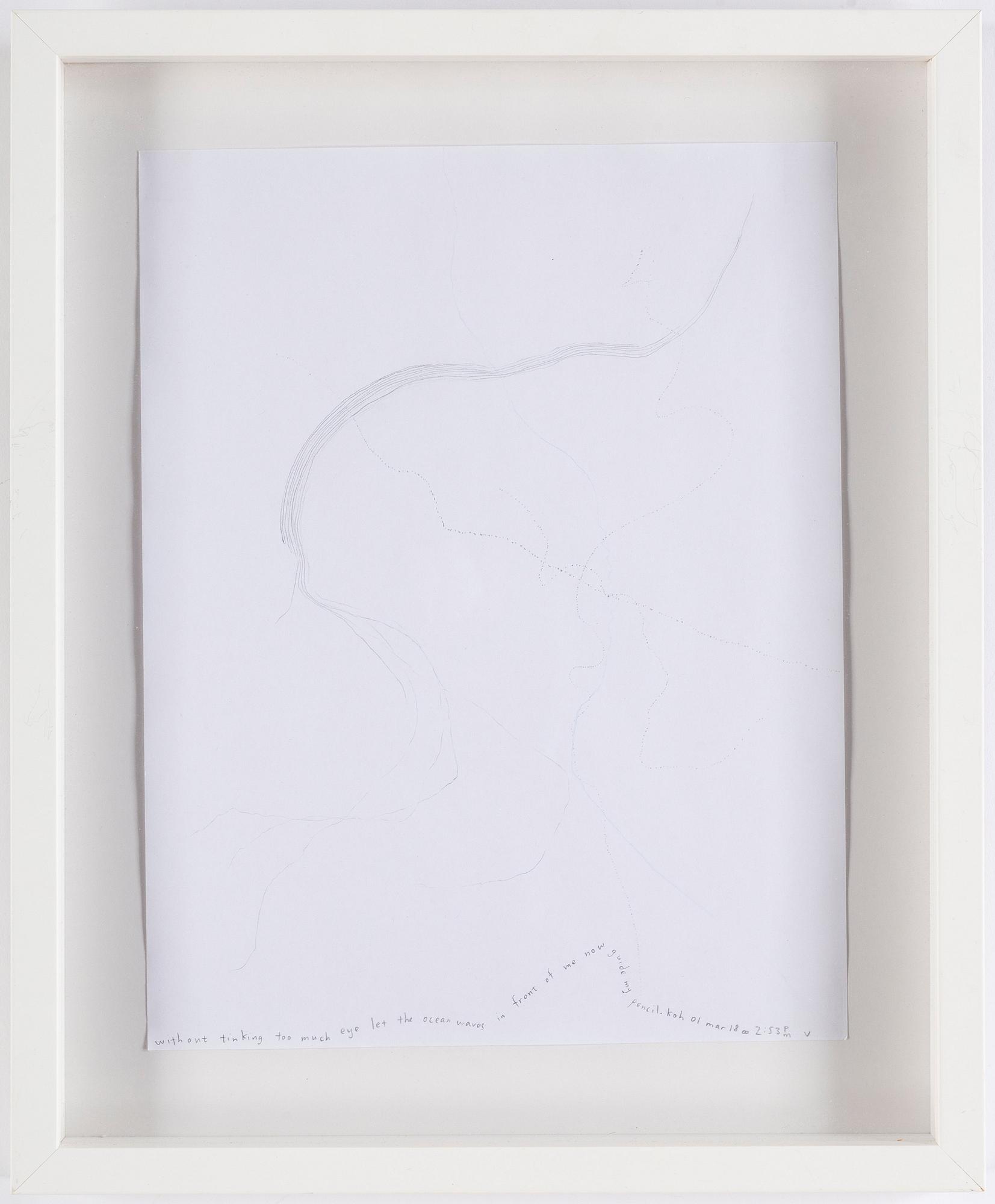 Terence Koh, "Without thinking too much eye let the ocean waves in front of me now guide my pencil".