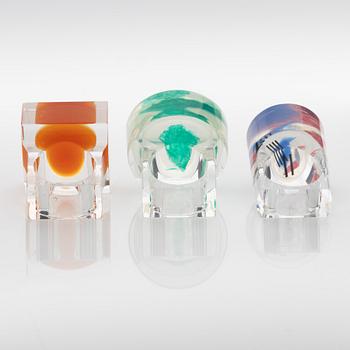 Siv Lagerström, three acrylic plastic rings, 1970s.