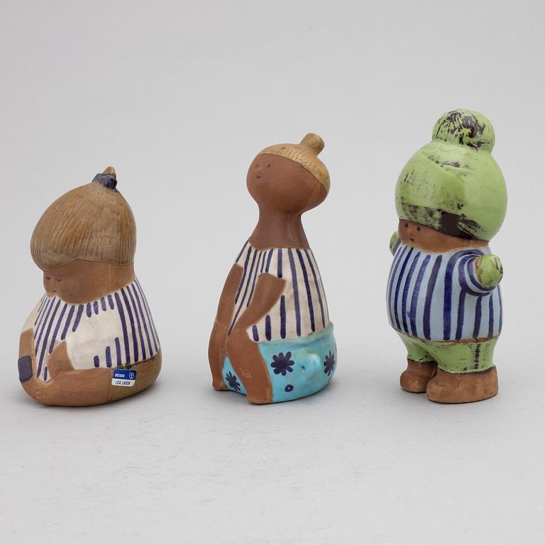 Lisa Larsson, figuriner, 3 st, stengods, Gustavsberg.