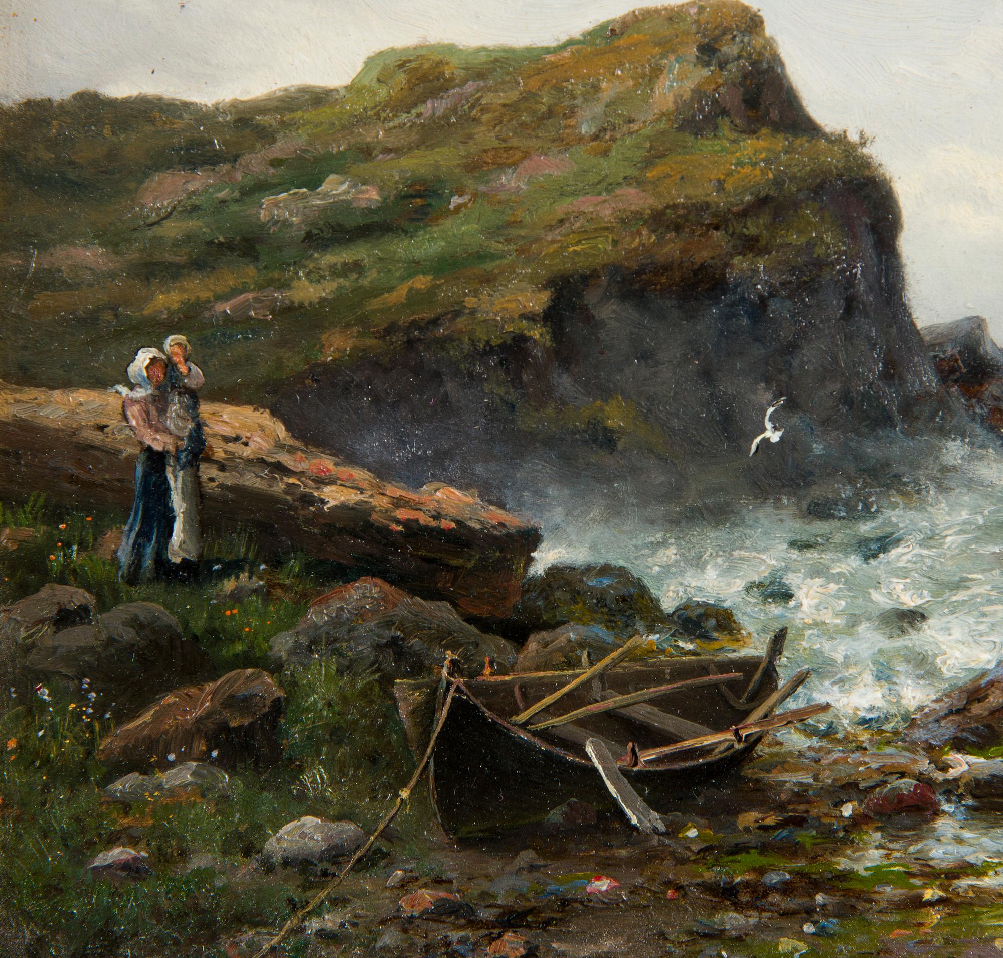 Oscar Kleineh, Mor och barn vid stormande Hav.