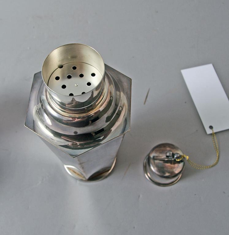 SHAKER samt COCTAILGLAS, 6 st, nysilver.