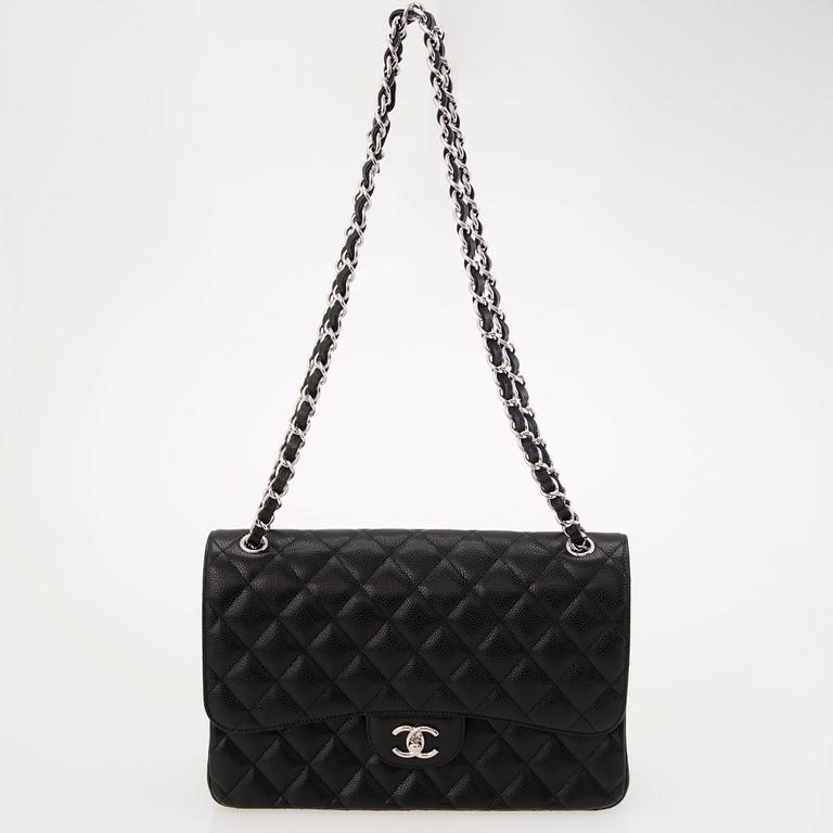 CHANEL Jumbo Caviar Double Flap Bag, 2018.