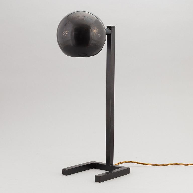 A contemporary table lamp.