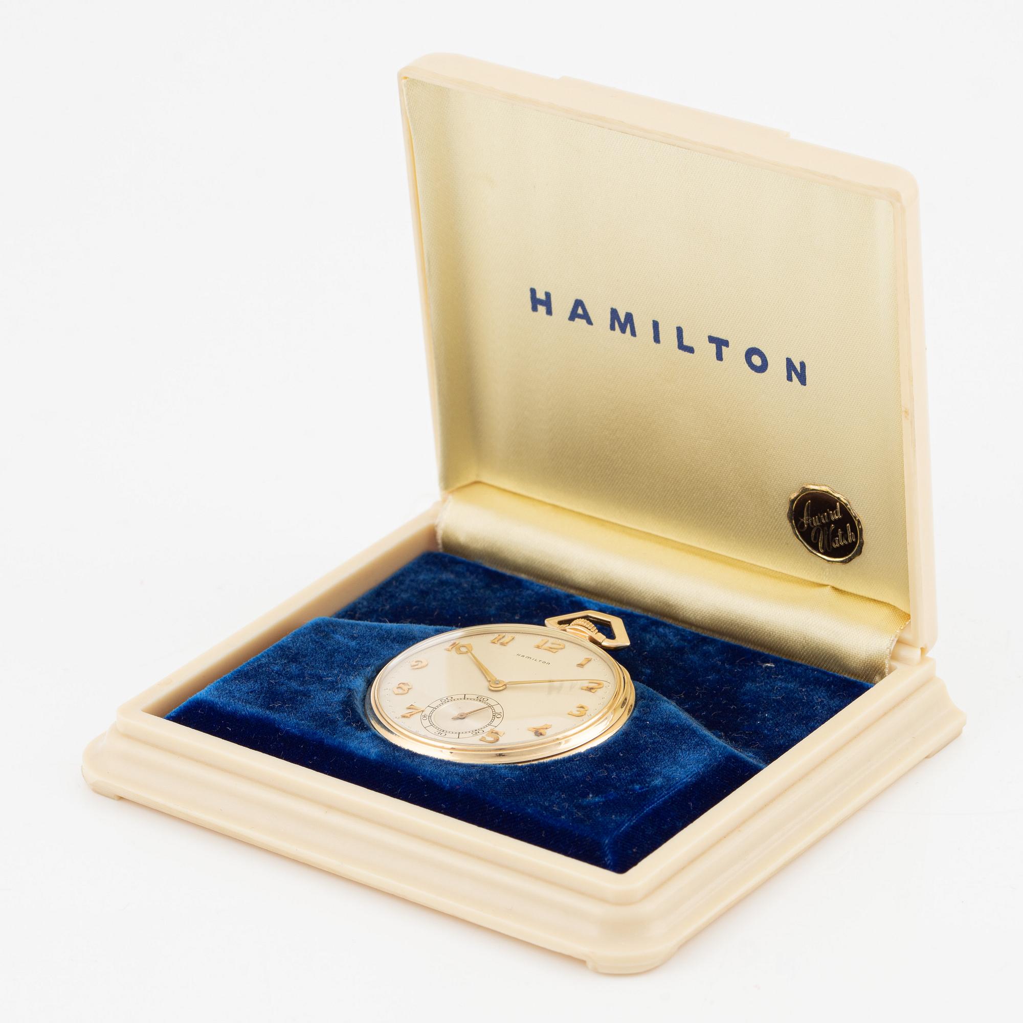 Hamilton, fickur, 14K guld, 45 mm.
